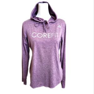 5/$55 Adidas Corefit heather purple lightweight long sleeved hoodie, M